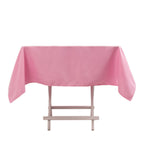 Premium Polyester 54"x54" Square Tablecloth Pink - Stain and Wrinkle - Resistant 220GSM Table Cover - Bell Racket Store
