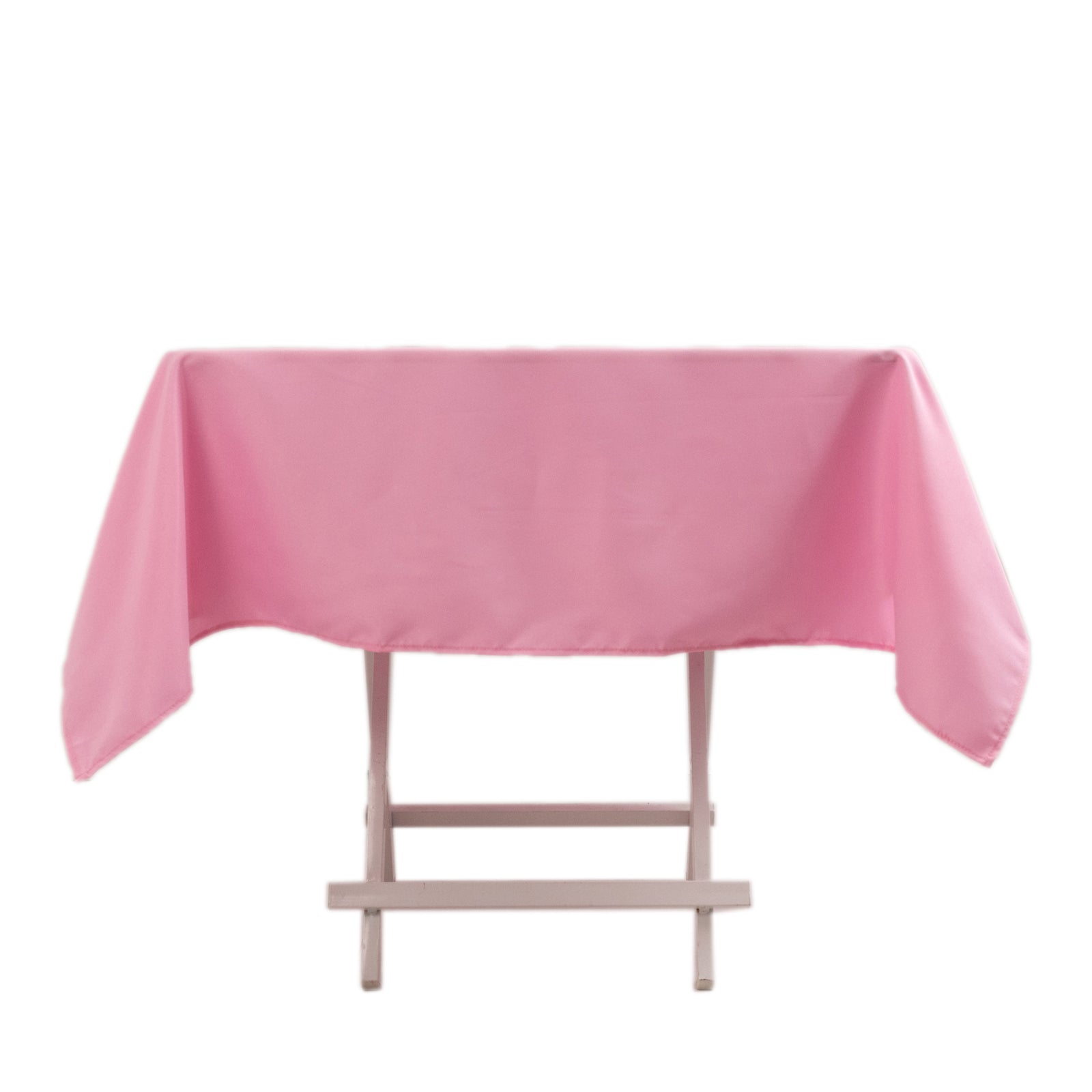 Premium Polyester 54"x54" Square Tablecloth Pink - Stain and Wrinkle - Resistant 220GSM Table Cover - Bell Racket Store