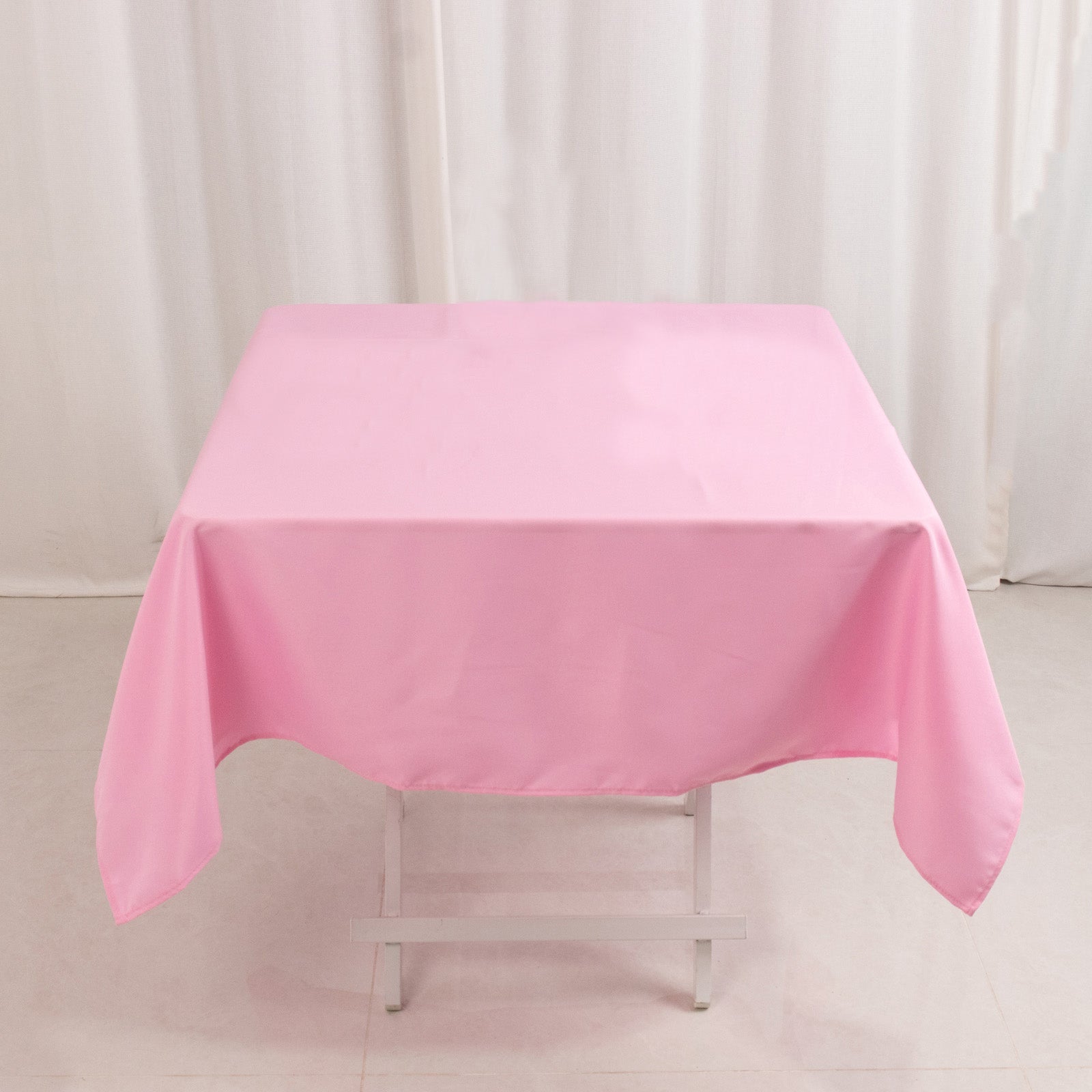 Premium Polyester 54"x54" Square Tablecloth Pink - Stain and Wrinkle - Resistant 220GSM Table Cover - Bell Racket Store