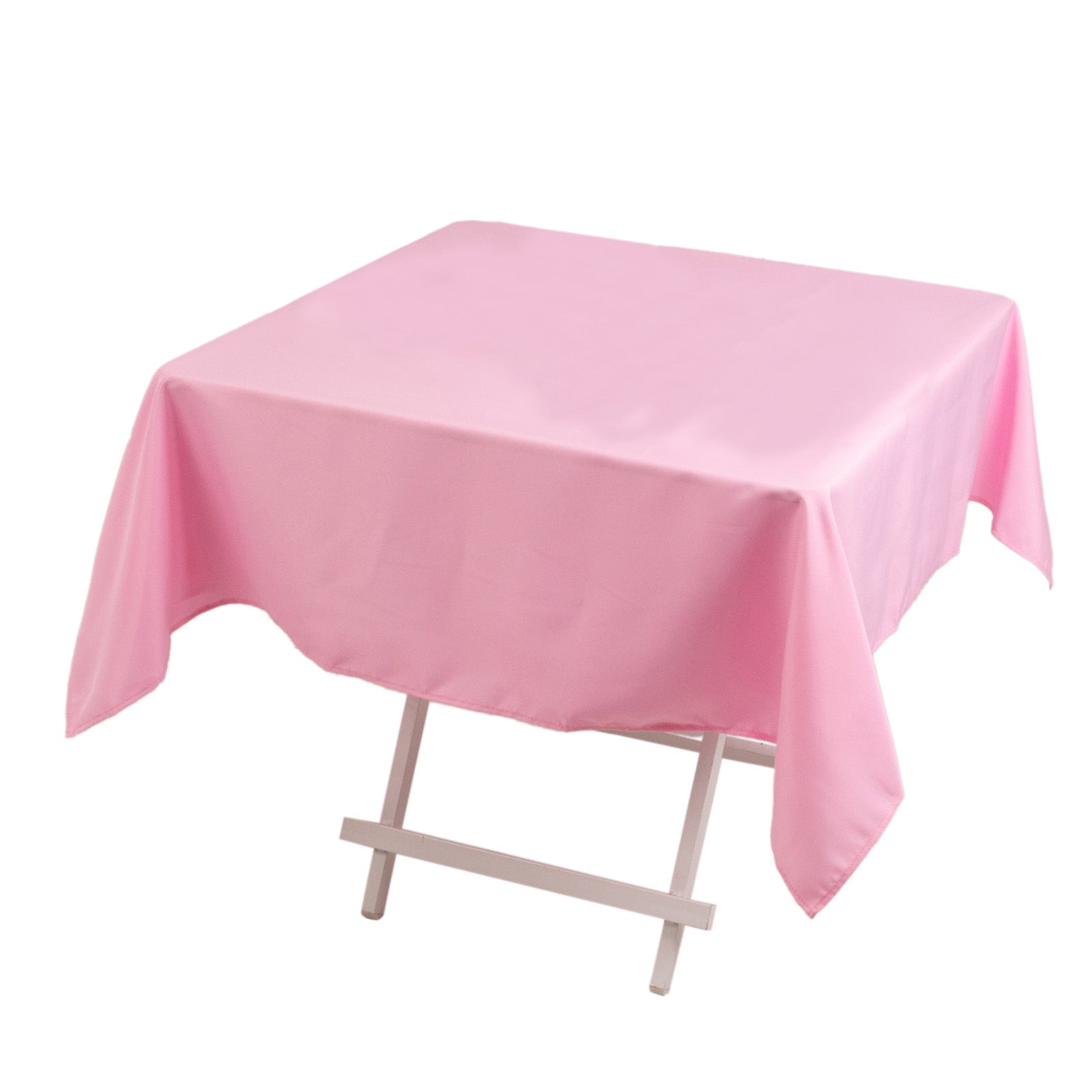 Premium Polyester 54"x54" Square Tablecloth Pink - Stain and Wrinkle - Resistant 220GSM Table Cover - Bell Racket Store