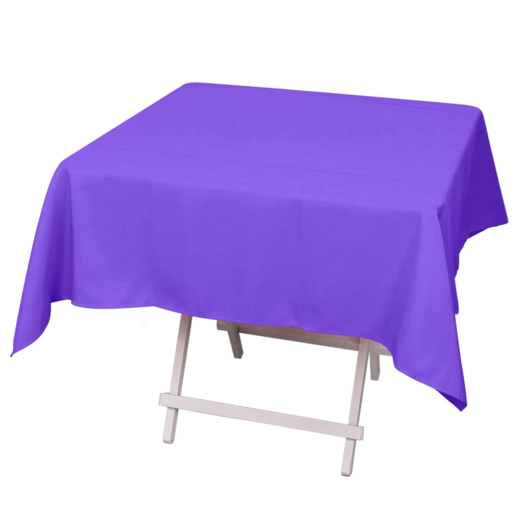 Premium Polyester 54"x54" Square Tablecloth Purple - 220GSM Stain and Wrinkle - Resistant Table Cover - Bell Racket Store