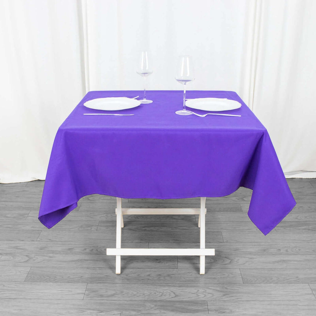 Premium Polyester 54"x54" Square Tablecloth Purple - 220GSM Stain and Wrinkle - Resistant Table Cover - Bell Racket Store