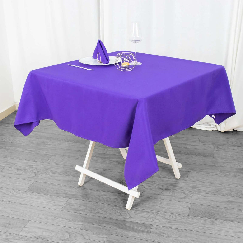 Premium Polyester 54"x54" Square Tablecloth Purple - 220GSM Stain and Wrinkle - Resistant Table Cover - Bell Racket Store