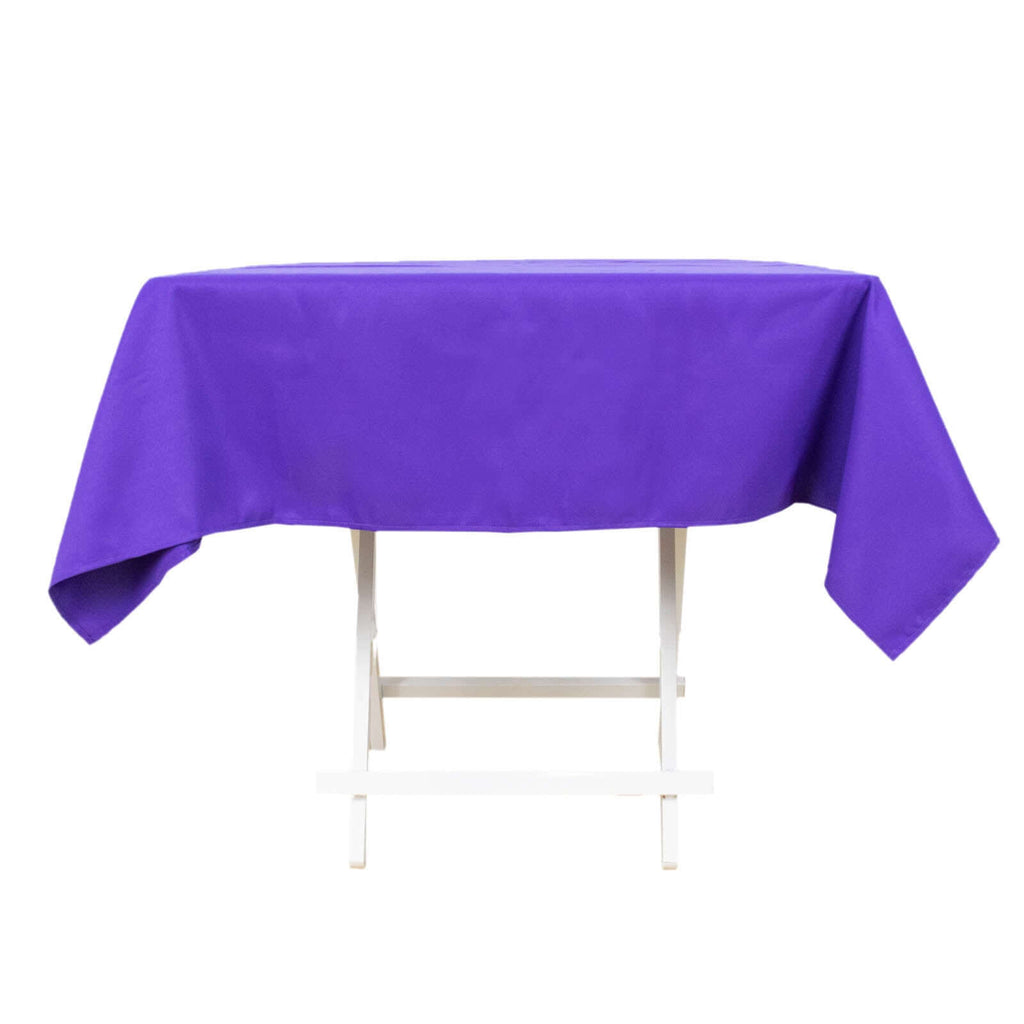 Premium Polyester 54"x54" Square Tablecloth Purple - 220GSM Stain and Wrinkle - Resistant Table Cover - Bell Racket Store