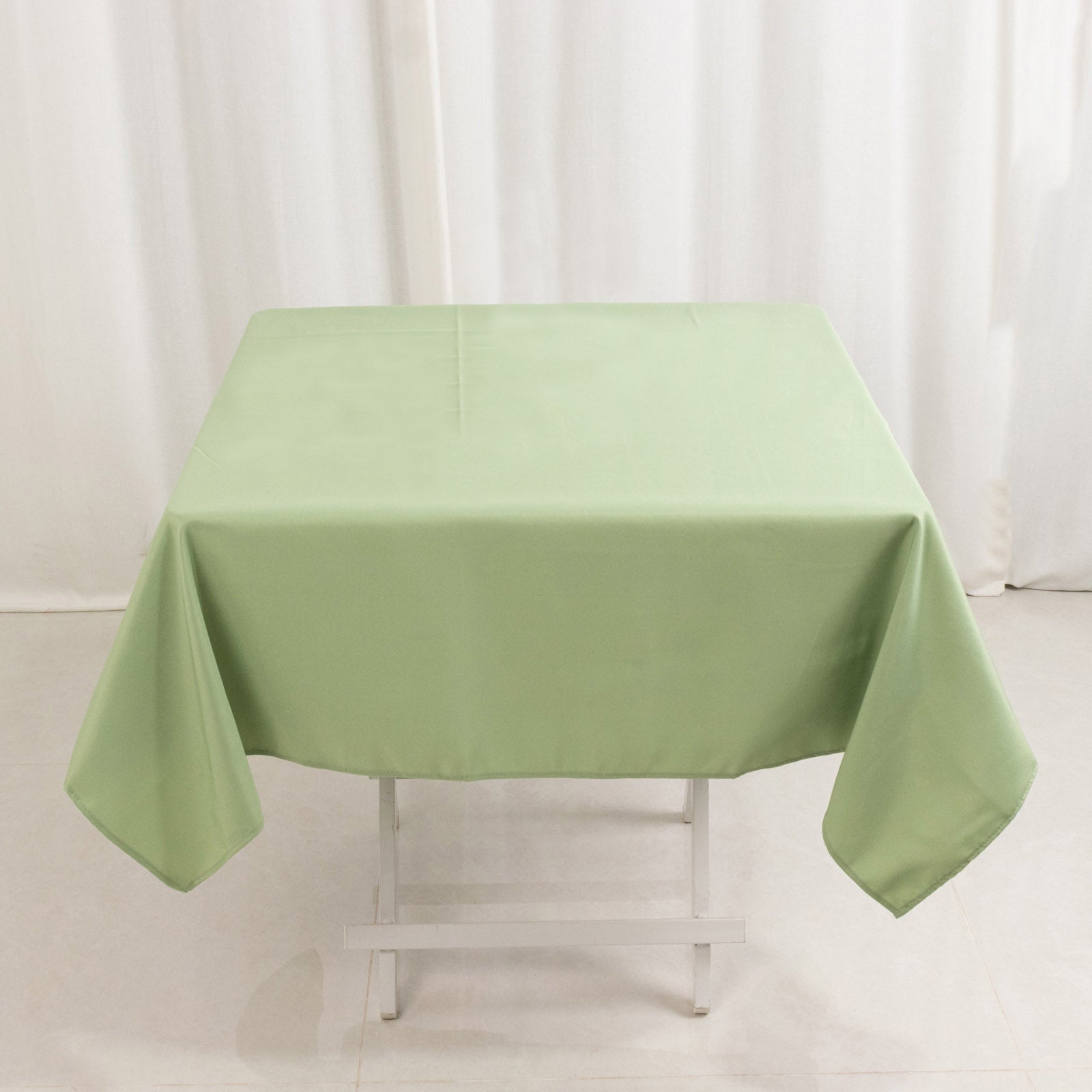Premium Polyester 54"x54" Square Tablecloth Sage Green - Stain and Wrinkle - Resistant 220GSM Table Cover - Bell Racket Store