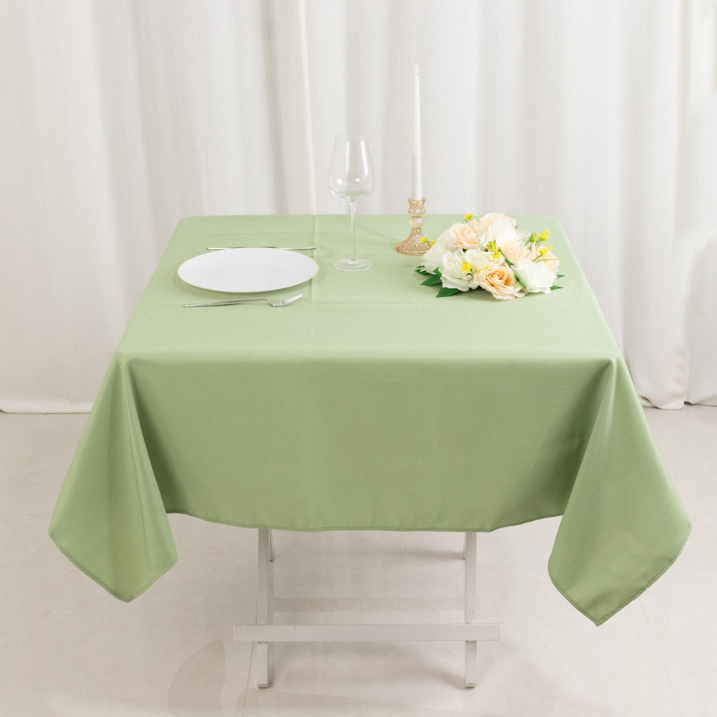 Premium Polyester 54"x54" Square Tablecloth Sage Green - Stain and Wrinkle - Resistant 220GSM Table Cover - Bell Racket Store
