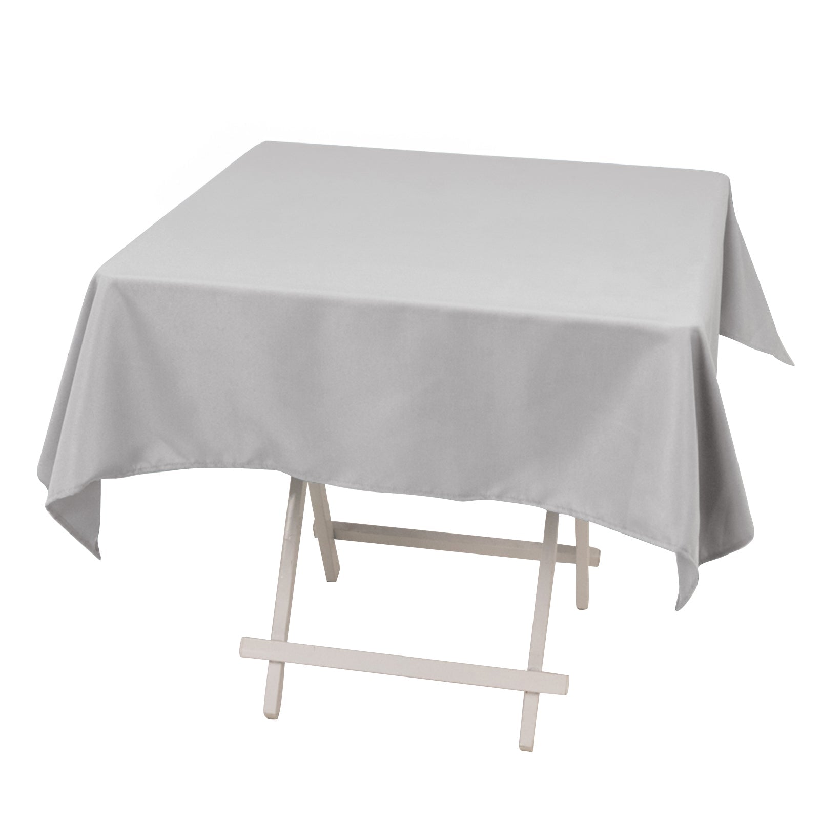 Premium Polyester 54"x54" Square Tablecloth Silver - Stain and Wrinkle - Resistant 220GSM Table Cover - Bell Racket Store