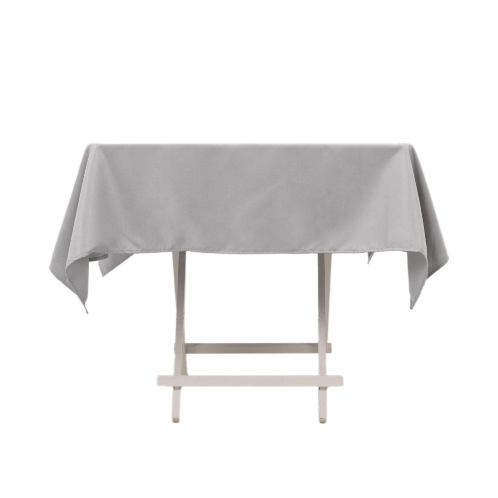 Premium Polyester 54"x54" Square Tablecloth Silver - Stain and Wrinkle - Resistant 220GSM Table Cover - Bell Racket Store