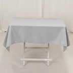 Premium Polyester 54"x54" Square Tablecloth Silver - Stain and Wrinkle - Resistant 220GSM Table Cover - Bell Racket Store