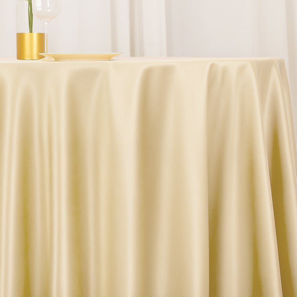 Premium Polyester 54"x54" Table Overlay Square Tablecloth Beige - Stain and Wrinkle - Resistant 220GSM Table Topper - Bell Racket Store