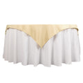 Premium Polyester 54"x54" Table Overlay Square Tablecloth Beige - Stain and Wrinkle - Resistant 220GSM Table Topper - Bell Racket Store
