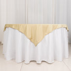 Premium Polyester 54"x54" Table Overlay Square Tablecloth Beige - Stain and Wrinkle - Resistant 220GSM Table Topper - Bell Racket Store