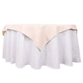Premium Polyester 54"x54" Table Overlay Square Tablecloth Blush - Stain and Wrinkle - Resistant 220GSM Table Topper - Bell Racket Store