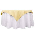 Premium Polyester 54"x54" Table Overlay Square Tablecloth Champagne - 220GSM Stain and Wrinkle-Resistant Table Topper