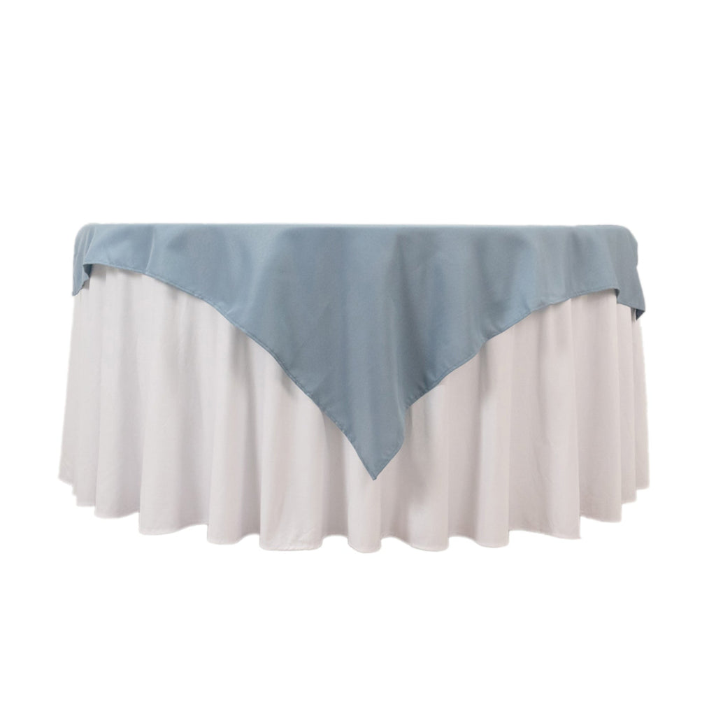 Premium Polyester 54"x54" Table Overlay Square Tablecloth Dusty Blue - Stain and Wrinkle - Resistant 220GSM Table Topper - Bell Racket Store