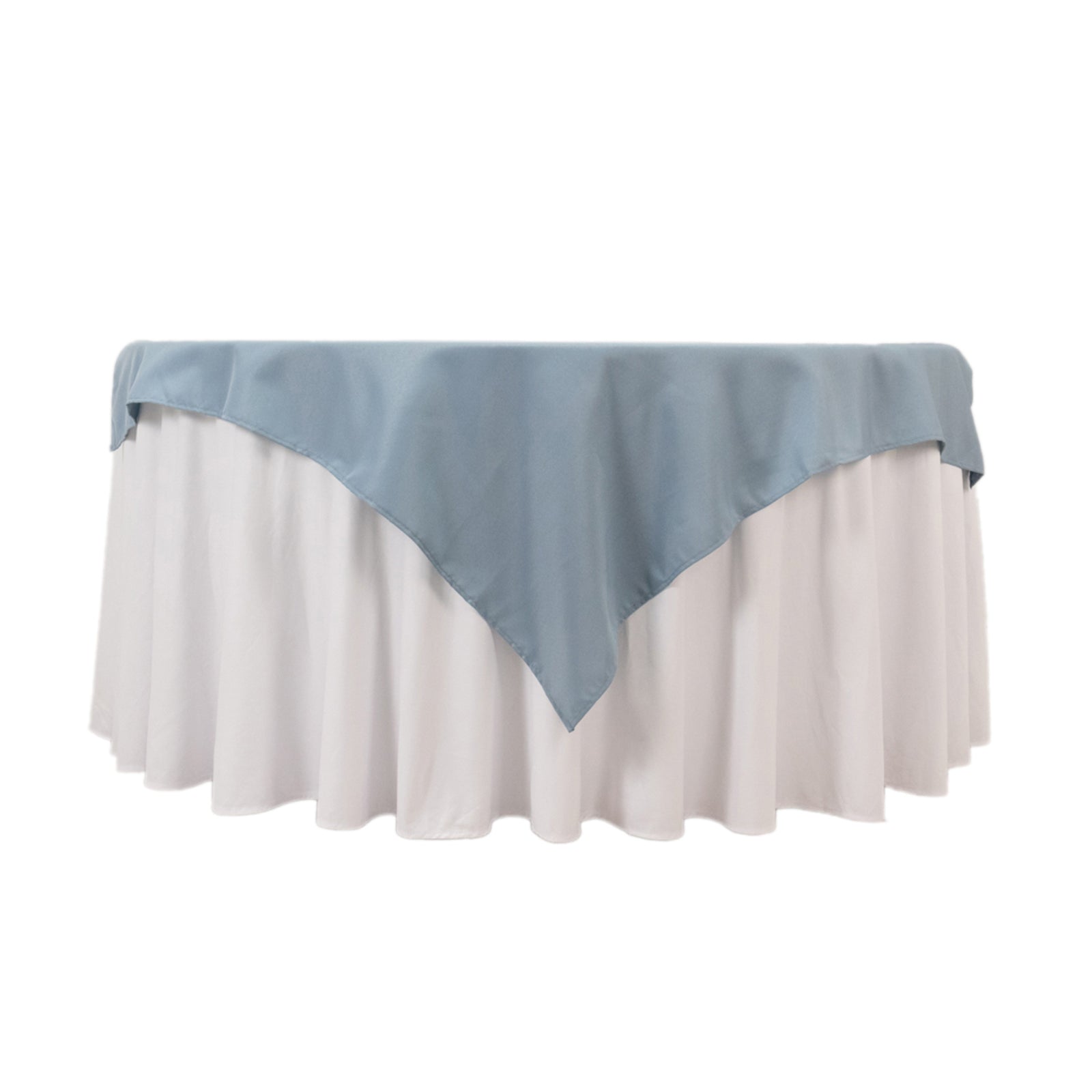 Premium Polyester 54"x54" Table Overlay Square Tablecloth Dusty Blue - Stain and Wrinkle - Resistant 220GSM Table Topper - Bell Racket Store