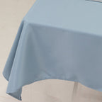 Premium Polyester 54"x54" Table Overlay Square Tablecloth Dusty Blue - Stain and Wrinkle - Resistant 220GSM Table Topper - Bell Racket Store