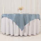 Premium Polyester 54"x54" Table Overlay Square Tablecloth Dusty Blue - Stain and Wrinkle - Resistant 220GSM Table Topper - Bell Racket Store