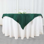 Premium Polyester 54"x54" Table Overlay Square Tablecloth Hunter Emerald Green - 220GSM Stain and Wrinkle - Resistant Table Topper - Bell Racket Store