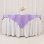 Premium Polyester 54"x54" Table Overlay Square Tablecloth Lavender Lilac - Stain and Wrinkle - Resistant 220GSM Table Topper - Bell Racket Store