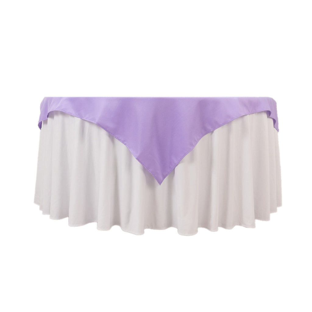 Premium Polyester 54"x54" Table Overlay Square Tablecloth Lavender Lilac - Stain and Wrinkle - Resistant 220GSM Table Topper - Bell Racket Store