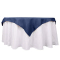 Premium Polyester 54"x54" Table Overlay Square Tablecloth Navy Blue - Stain and Wrinkle-Resistant 220GSM Table Topper