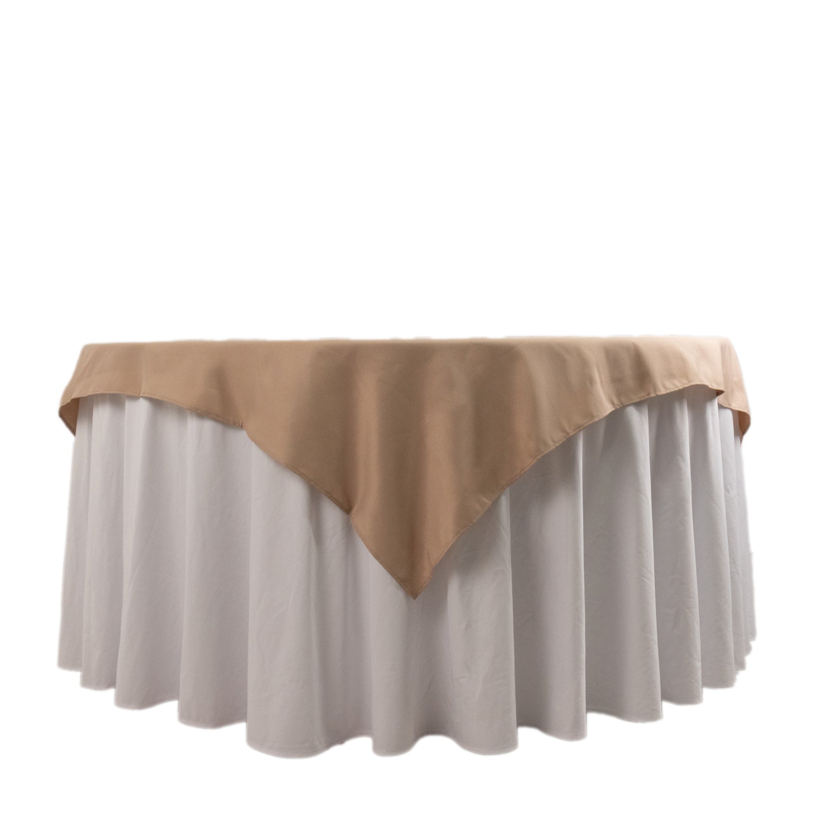 Premium Polyester 54"x54" Table Overlay Square Tablecloth Nude - 220GSM Stain and Wrinkle - Resistant Table Topper - Bell Racket Store