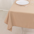Premium Polyester 54"x54" Table Overlay Square Tablecloth Nude - 220GSM Stain and Wrinkle - Resistant Table Topper - Bell Racket Store