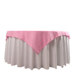 Premium Polyester 54"x54" Table Overlay Square Tablecloth Pink - Stain and Wrinkle - Resistant 220GSM Table Topper - Bell Racket Store