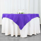 Premium Polyester 54"x54" Table Overlay Square Tablecloth Purple - 220GSM Stain and Wrinkle - Resistant Table Topper - Bell Racket Store