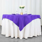 Premium Polyester 54"x54" Table Overlay Square Tablecloth Purple - 220GSM Stain and Wrinkle - Resistant Table Topper - Bell Racket Store
