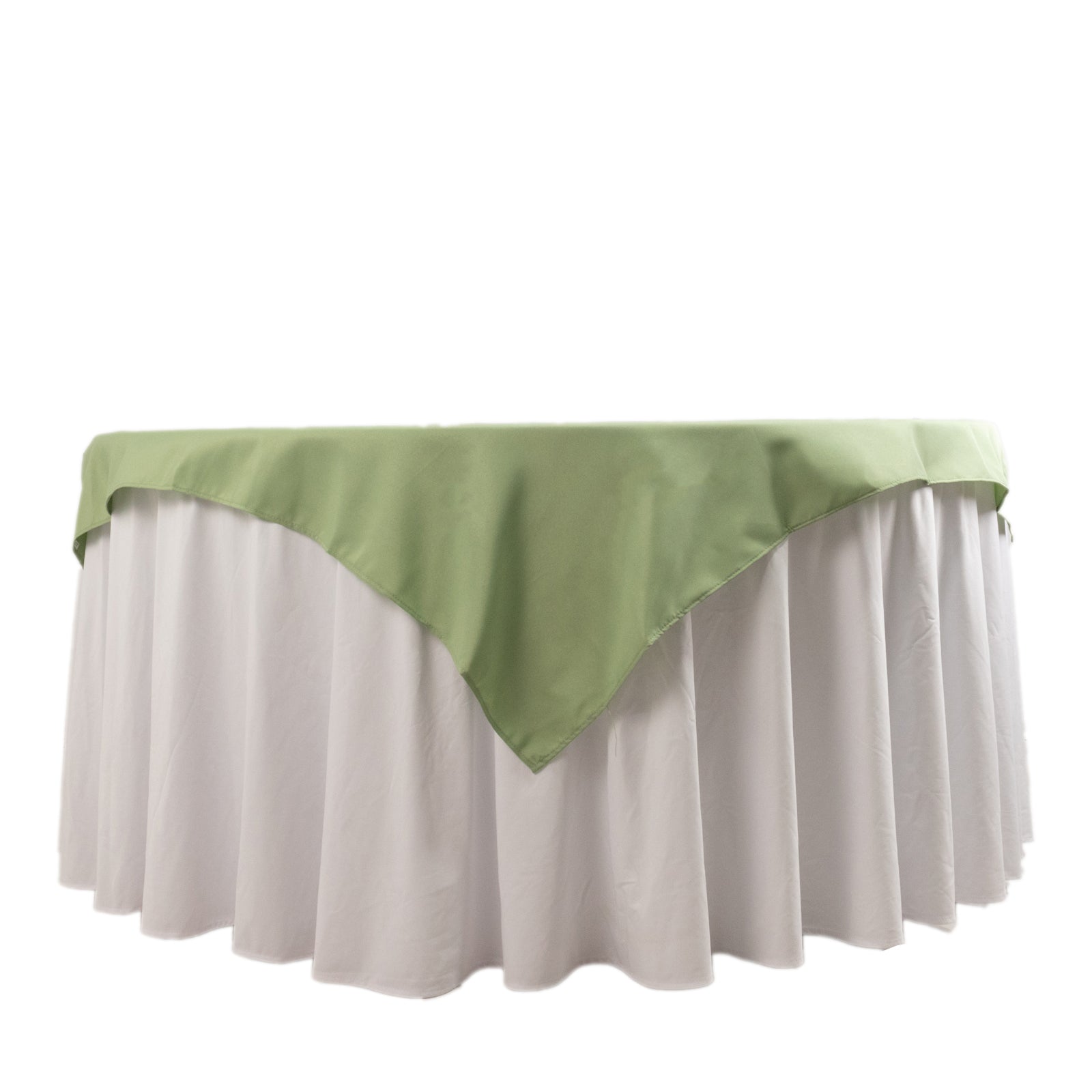 Premium Polyester 54"x54" Table Overlay Square Tablecloth Sage Green - Stain and Wrinkle - Resistant 220GSM Table Topper - Bell Racket Store