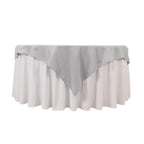 Premium Polyester 54"x54" Table Overlay Square Tablecloth Silver - Stain and Wrinkle - Resistant 220GSM Table Topper - Bell Racket Store