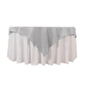 Premium Polyester 54"x54" Table Overlay Square Tablecloth Silver - Stain and Wrinkle - Resistant 220GSM Table Topper - Bell Racket Store