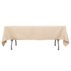 Premium Polyester 60"x102" Rectangle Tablecloth Beige - Durable 220GSM Wrinkle - Resistant Table Cover - Bell Racket Store