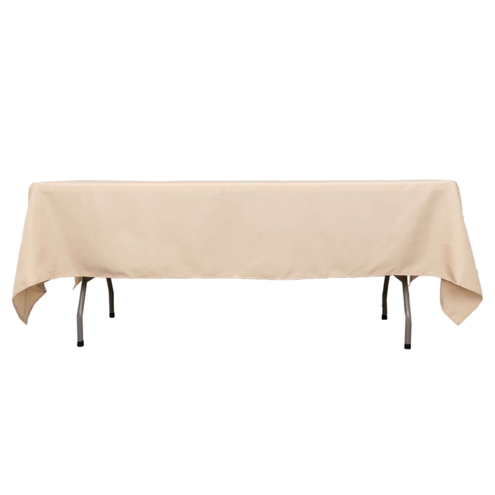 Premium Polyester 60"x102" Rectangle Tablecloth Beige - Durable 220GSM Wrinkle - Resistant Table Cover - Bell Racket Store