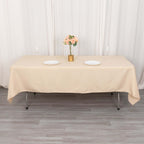 Premium Polyester 60"x102" Rectangle Tablecloth Beige - Durable 220GSM Wrinkle - Resistant Table Cover - Bell Racket Store