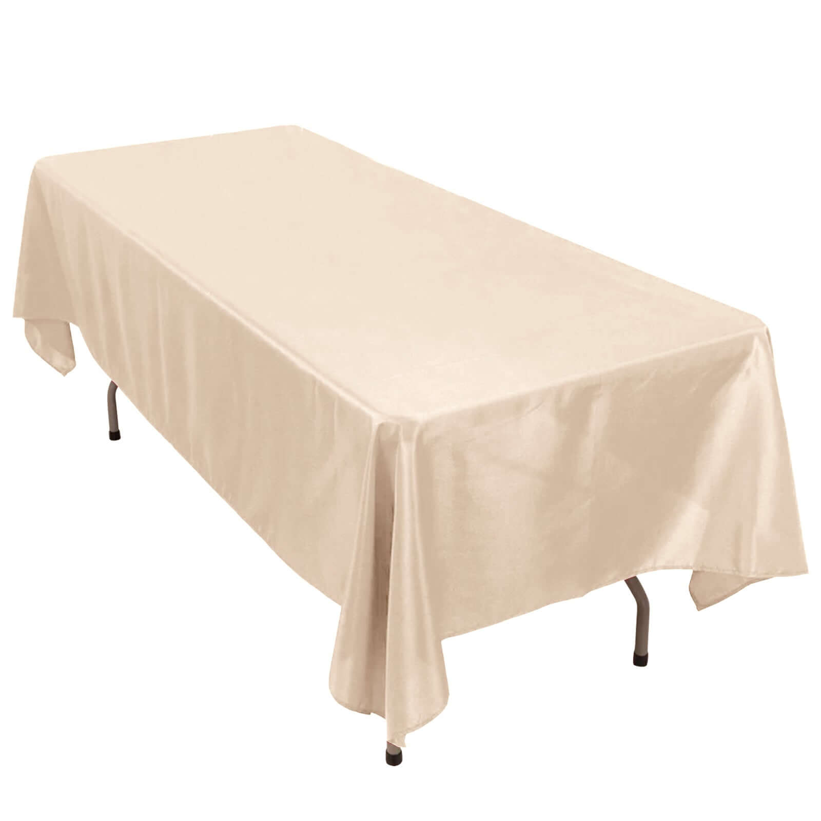 Premium Polyester 60"x102" Rectangle Tablecloth Beige - Durable 220GSM Wrinkle - Resistant Table Cover - Bell Racket Store