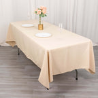 Premium Polyester 60"x102" Rectangle Tablecloth Beige - Durable 220GSM Wrinkle - Resistant Table Cover - Bell Racket Store