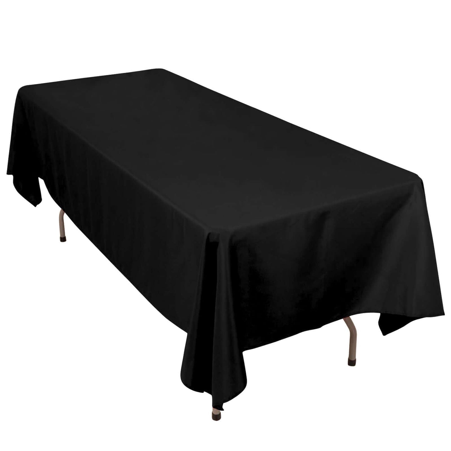 Premium Polyester 60"x102" Rectangle Tablecloth Black - Durable 220GSM Wrinkle - Resistant Table Cover for Weddings & Events - NestOCart