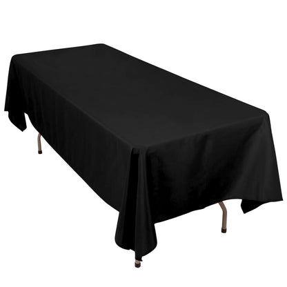 Premium Polyester 60"x102" Rectangle Tablecloth Black - Durable 220GSM Wrinkle - Resistant Table Cover for Weddings & Events - NestOCart