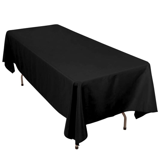 Premium Polyester 60"x102" Rectangle Tablecloth Black - Durable 220GSM Wrinkle - Resistant Table Cover for Weddings & Events - NestOCart