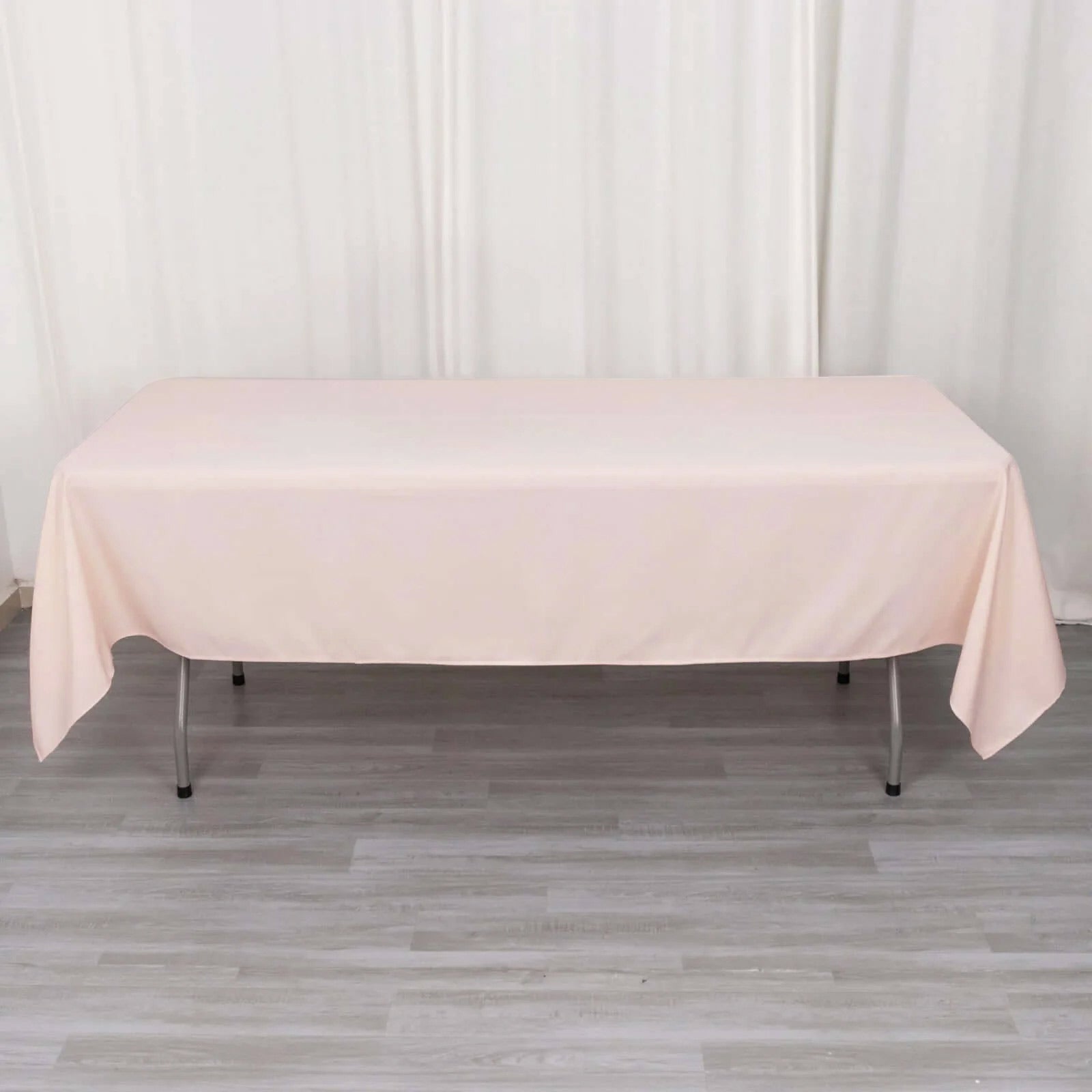 Premium Polyester 60"x102" Rectangle Tablecloth Blush - Durable 220GSM Wrinkle - Resistant Table Cover - Bell Racket Store