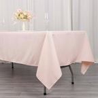 Premium Polyester 60"x102" Rectangle Tablecloth Blush - Durable 220GSM Wrinkle - Resistant Table Cover - Bell Racket Store