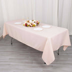 Premium Polyester 60"x102" Rectangle Tablecloth Blush - Durable 220GSM Wrinkle - Resistant Table Cover - Bell Racket Store
