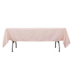 Premium Polyester 60"x102" Rectangle Tablecloth Blush - Durable 220GSM Wrinkle - Resistant Table Cover - Bell Racket Store
