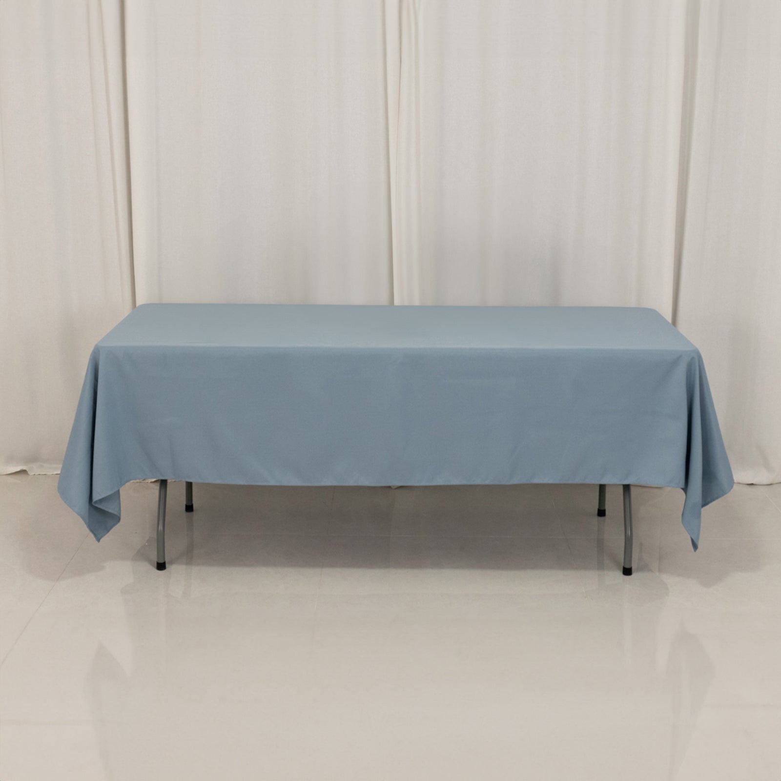 Premium Polyester 60"x102" Rectangle Tablecloth Dusty Blue - Durable 220GSM Wrinkle - Resistant Table Cover - Bell Racket Store