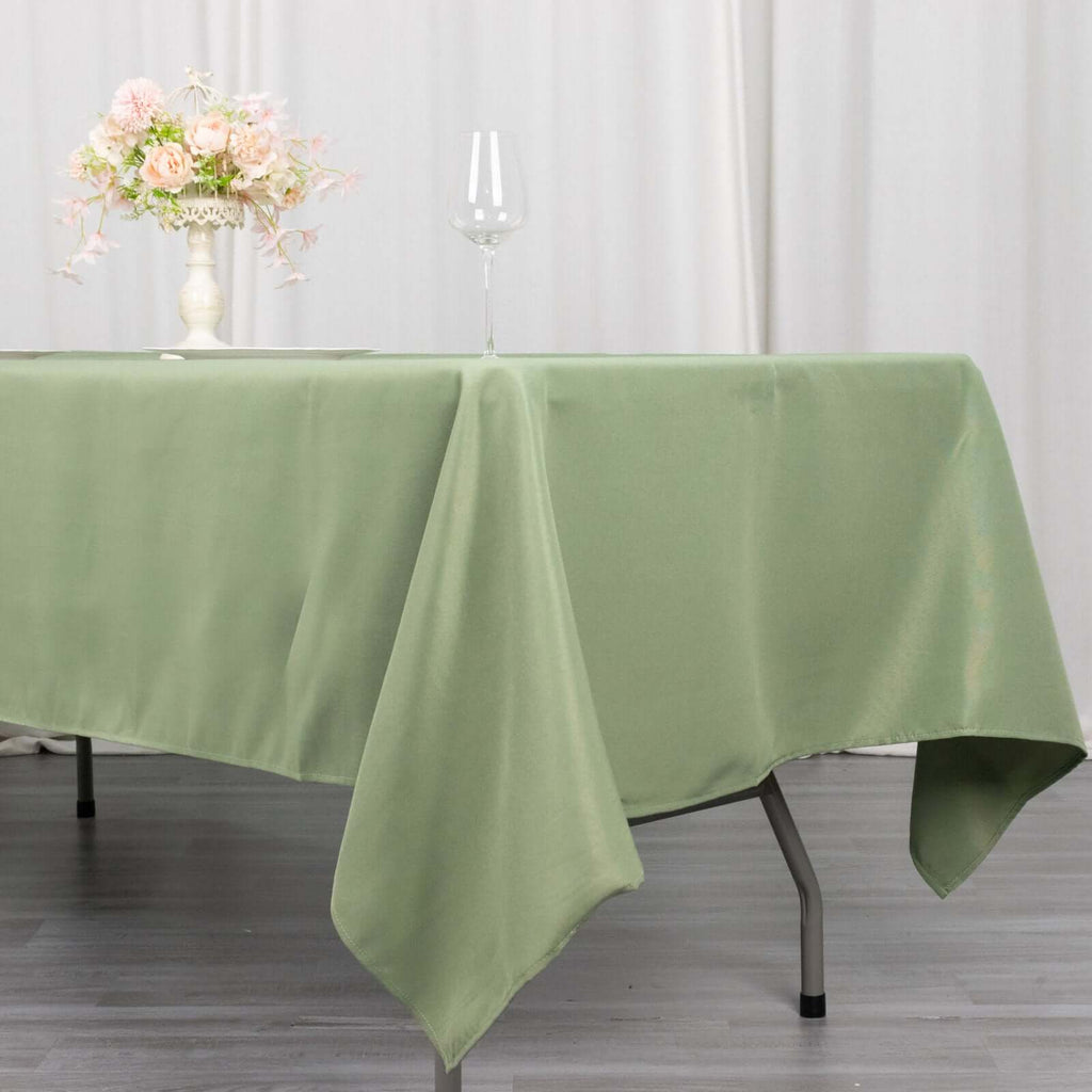 Premium Polyester 60"x102" Rectangle Tablecloth Dusty Sage Green - Durable 220GSM Wrinkle - Resistant Table Cover - Bell Racket Store