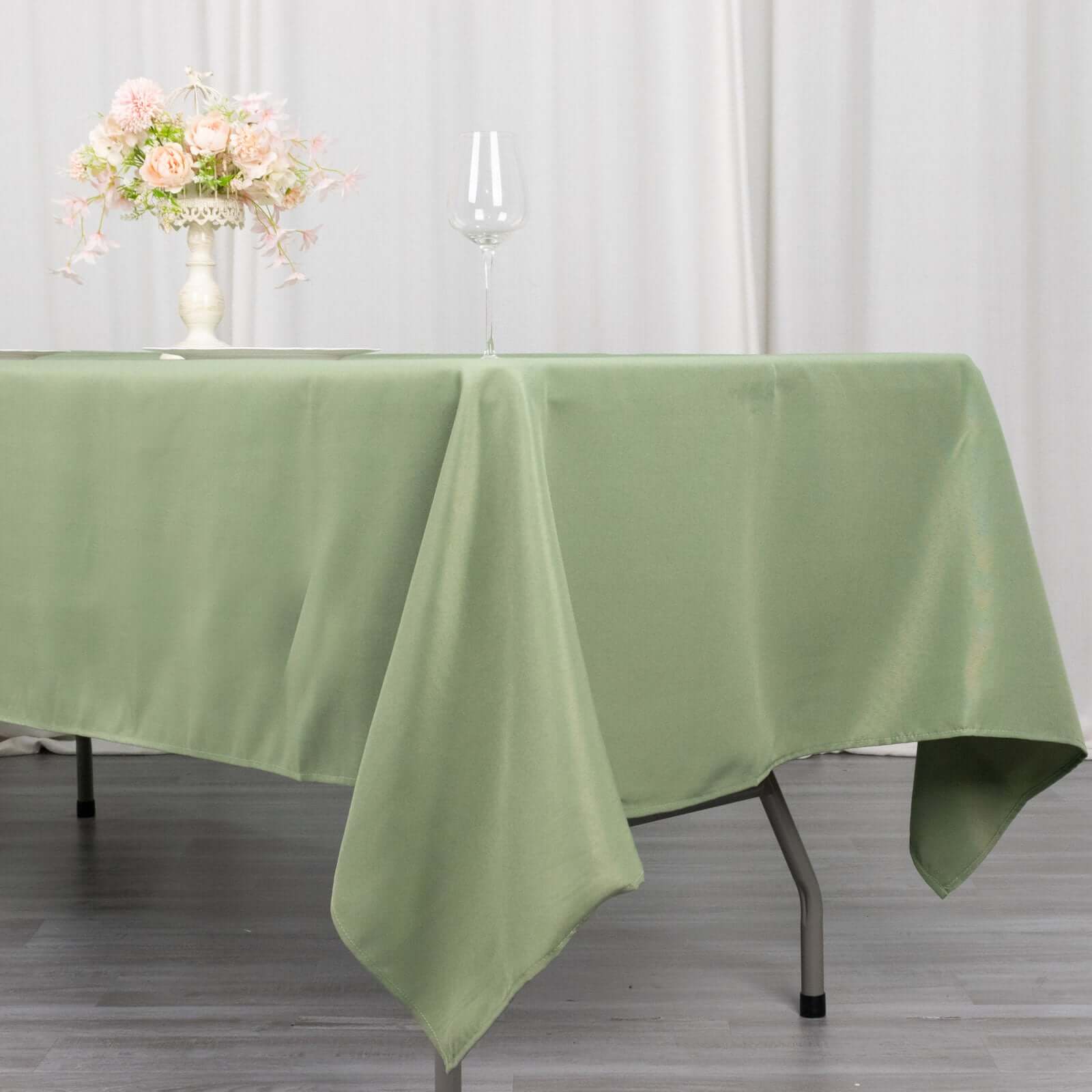 Premium Polyester 60"x102" Rectangle Tablecloth Dusty Sage Green - Durable 220GSM Wrinkle - Resistant Table Cover - Bell Racket Store