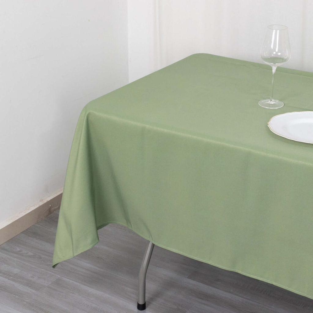Premium Polyester 60"x102" Rectangle Tablecloth Dusty Sage Green - Durable 220GSM Wrinkle - Resistant Table Cover - Bell Racket Store